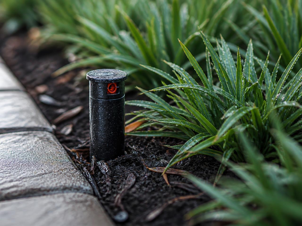 Conceptual irrigation detail within a planting bed